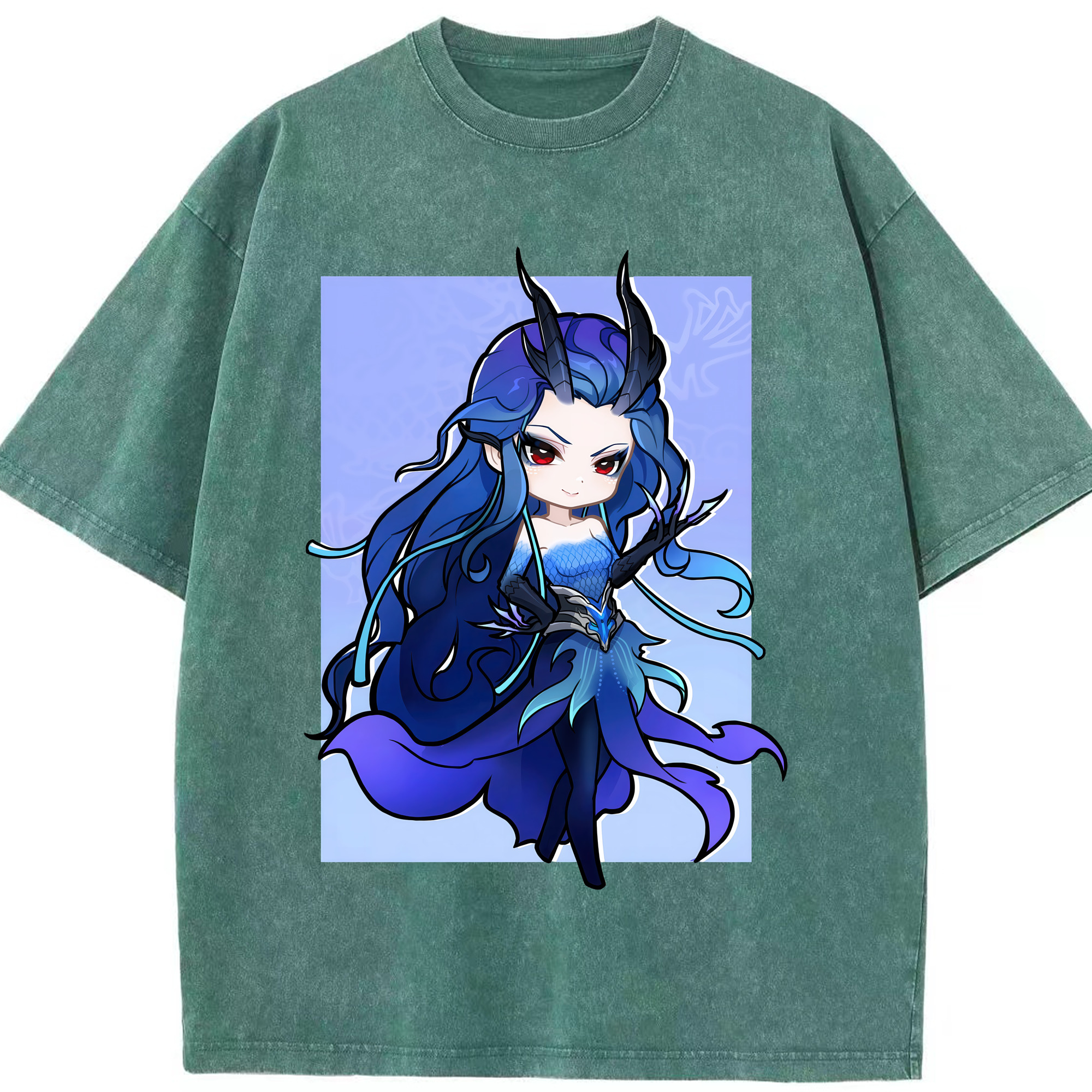 （画像用） Ne Zha 2 ナタ 魔童の大暴れ 綿100% ヴィンテージ風 半袖Tシャツ（フロントプリント）